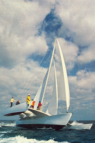 At 60', the Dick Newick-Rogue Wave was among the largest of the Gougeon Brothers boats.